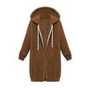 Women Sweatshirt Coat Hooded Adjustable Drawstring Long Sleeve Coat with Pockets
