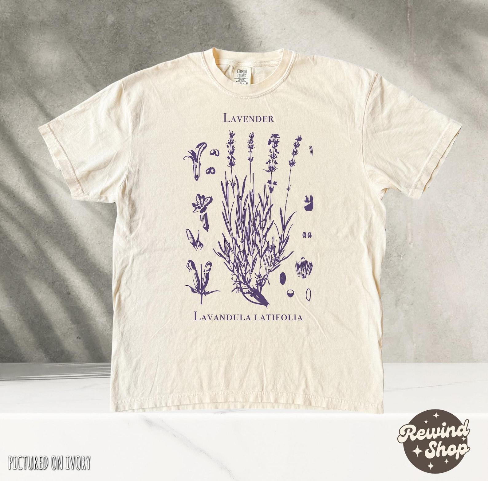 Retro Lavender Graphic T-Shirt, Vintage Lavender Comfort Colors Shirt, Cottagecore Tshirt, Wildflowers Nature Shirt, Botanical Shirt M