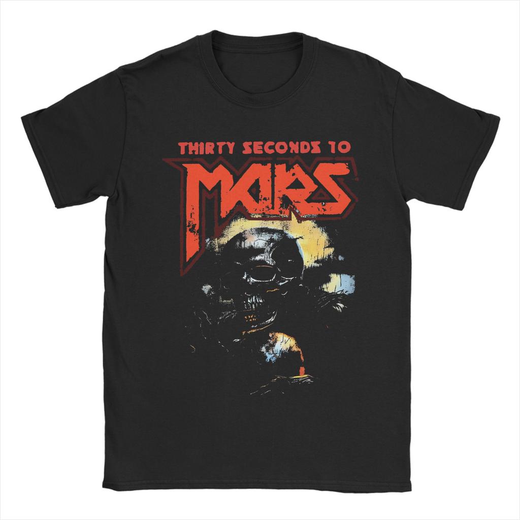 Retro THIRTY SECONDS TO MARS Rock Music Band TShirt For Unisex Unisex Round Neck Short Sleeve Tops Cotton Summer Clothing