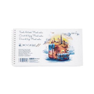 SM-LT Spiral Travel Journal 15x28cm Mix Media 25 Microperforated Sheets 160 G/m²