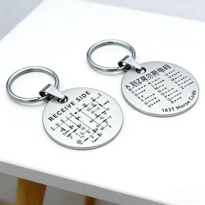 Accessorio Radio Allenamento CW Moneta Portachiavi Inciso Acciaio Inossidabile Ciondolo Souvenir Decorativo Migliorare le Abilità di Comunicazione