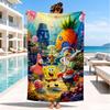 Sponge Underwater Adventure Beach Towel, Super Soft Microfiber, Perfect Gift for Her/Him, Birthday, for Pool, Beach, Travel, Decor Beach Party