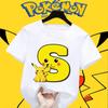 Anime Pokemons Tshirts for Children Pikachu Cartoon Letter Printed Shortsleeved Top Boys Girls Summer Fashion Sports Tshirt