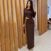 2025 Europe, America, Amazon Cross-border Women's Clothing New Solid Color Sleeveless Round Neck Shentong Hip-wrapped Long Dress Set