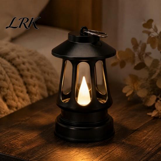 Thoughtful Birthday Gift for Colleagues Retro LED Lantern, Realistic Flame Decorative Table Lamp, Lantern Night Light Hanging Bedroom Garden