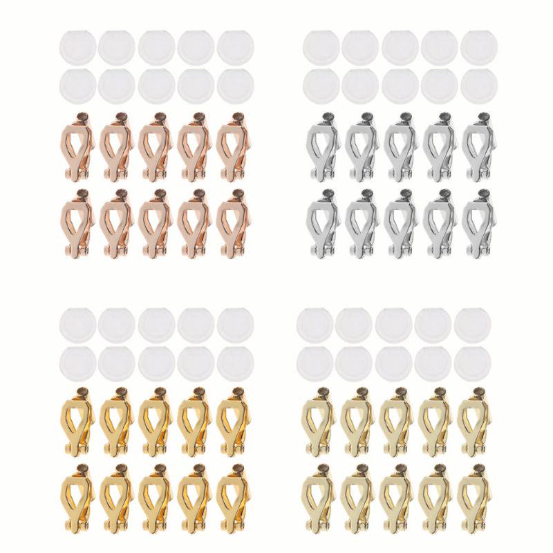 20x Clip-on Earrings Converter with Comfort Earring Pads DIY for Non-Pierced Ear