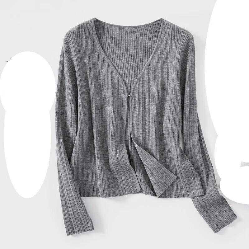 Women's V-Neck Wool Blend Knit Cardigan