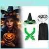 Halloween Hexenhut Kostüm Set für Erwachsene mit Handschuhen für Party Kostümierung