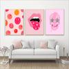 Leopard Canvas Painting Wall Art Nordic Abstract Poster  Pink Style Sexy Lips Eyes Pictures For Living Room Modern Decorative
