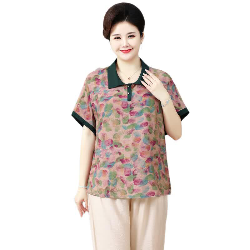 Women's Plus Size Floral Print Two-Piece Summer Outfit
