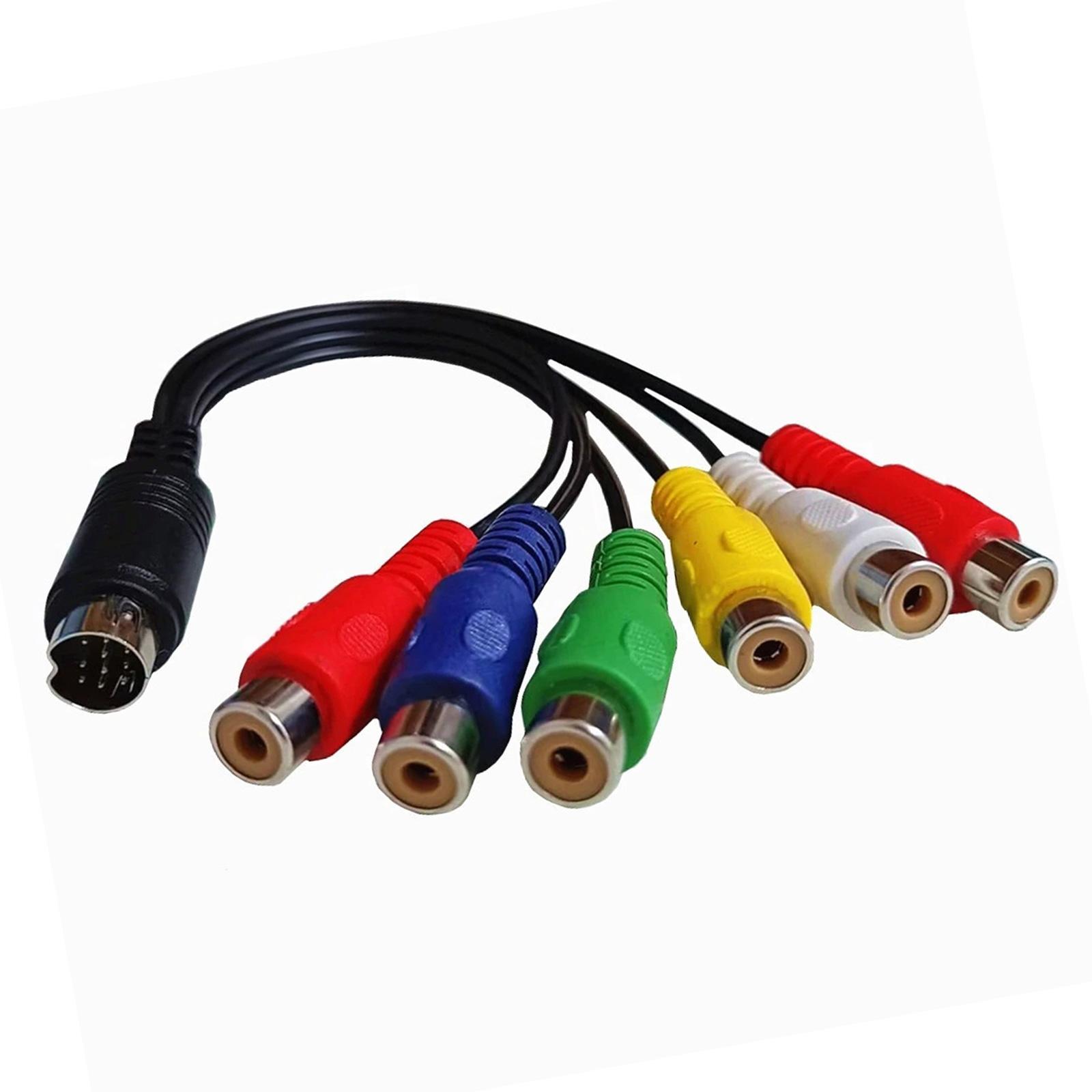 

30cm 10 Pin Male to 6RCA Female Splitter Audio Video TV Adapter Cable S-Video 6RCA RGB Component Converter Cable