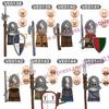 MOC Medieval Figure Building Block Castle Templar Knights Armor Militia Soldiers Gunners Shield Helmet Assembling Brick Toys S26