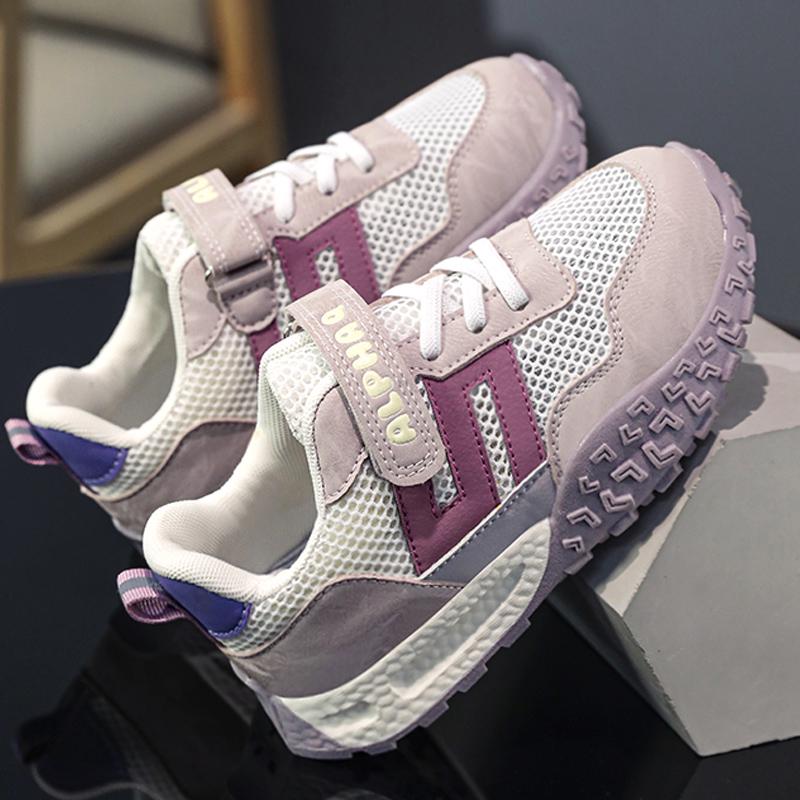 Letnie oddychające sneakersy z siateczki dla dziewcząt 2025 - Swobodny ażurowy design do sportu