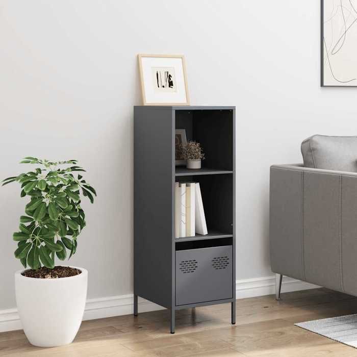 VidaXL Buffet haut anthracite 35x39x103,5 cm acier, armoire à livres, armoire à livres moderne, étagère à livres, étagère et 851378
