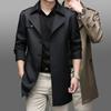 Spring and Autumn Windbreaker Jacket Men's Mid-length Men's Middle-aged Business Casual Suit One-piece