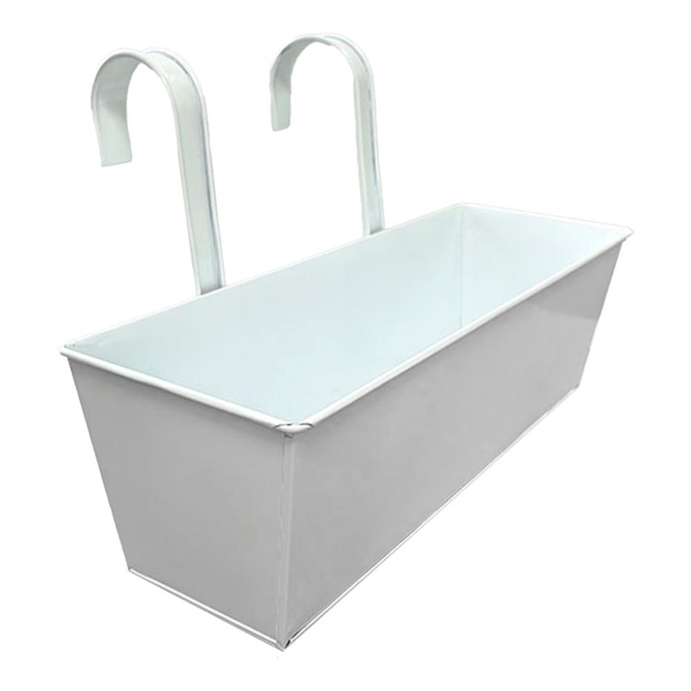 

Rectangular Flower Pot with Drainage Holes Outdoor Plant Hanging Pot Rectangular Railing Planter for Balcony for Herbs for Easy