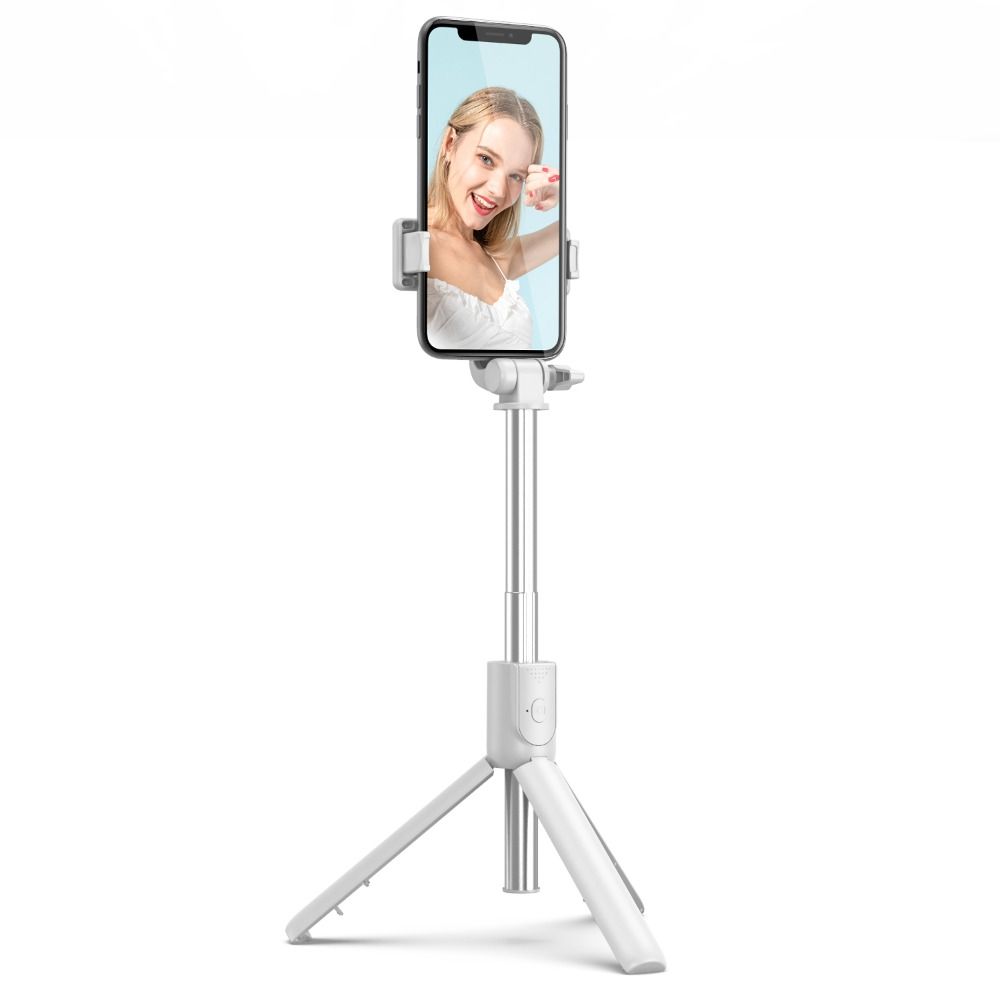 Handheld Bluetooth Cell Phone Tripod Stand with Fill Light Selfie Rod Live Streaming Bracket  Girl