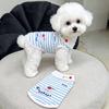 Dog Clothes Spring and Autumn Cartoon Striped Bigbear Teddy Muppet Cat Small Puppy Anti-Hair Loss Pet Vest
