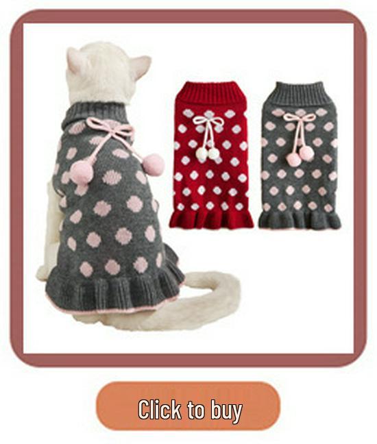 Pet Fall/Winter Outfit: Knit Sweater & Plaid Skirt with Bow-Tie for Dogs and Cats, Faux Two-Piece Design