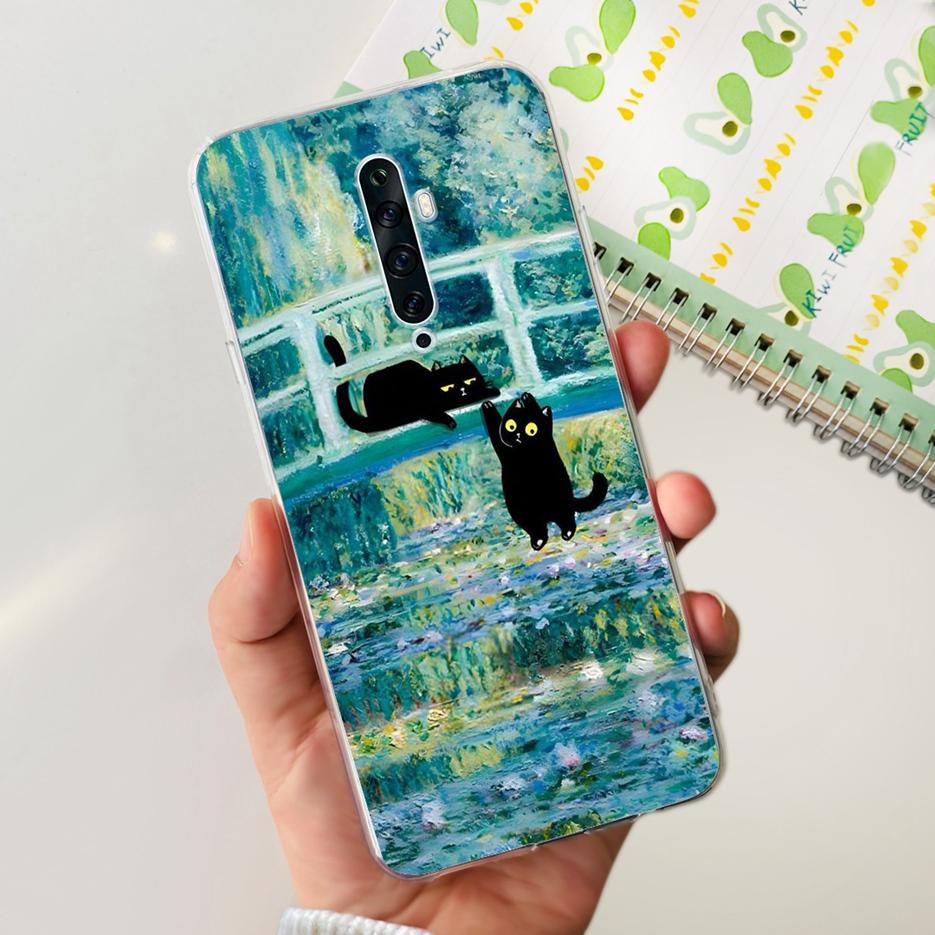 For Oppo Reno 2 2F 2Z Case Luxury Painted Cover Clear Silicone Phone Case For Oppo Reno2 F Reno 2Z Reno2 Reno2F Reno2Z Soft Bags