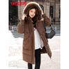YAYA Women's Detachable Fur Collar Down Jacket