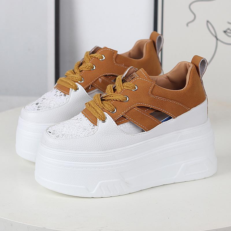 Fashion 12CM Women Breathable Platform Casual Shoes Women Height Increased Vulcanized Shoes Thick Sole Zapatos Mujer Zapatillas Mujer