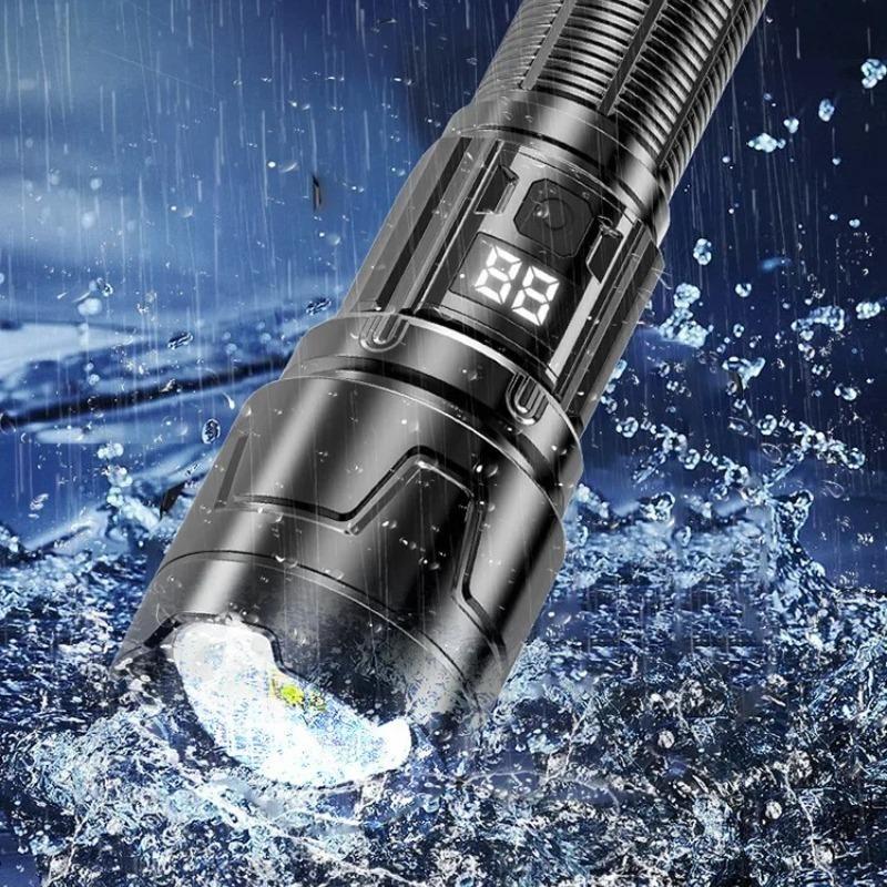Ultra Bright Rechargeable LED Flashlight, Zoom, Compact and Portable, Suitable for Camping, Hiking, and Emergency Situations