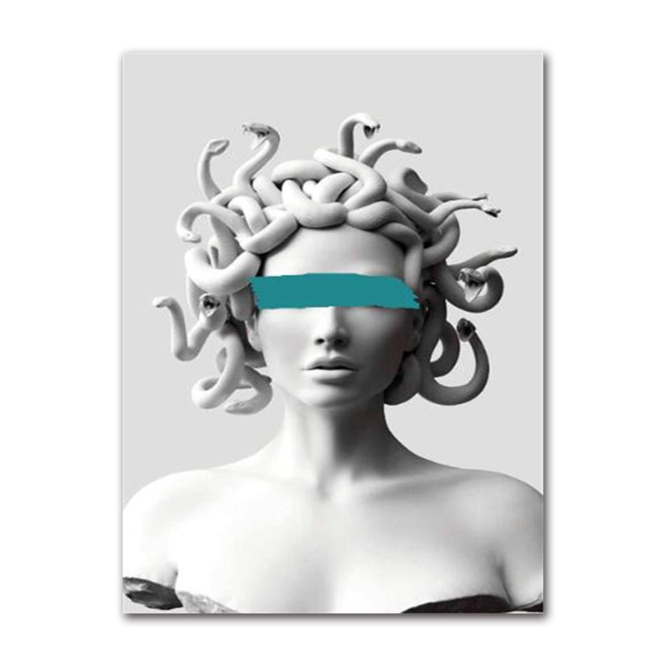 Poster Artistico Medusa di Smeraldo Creature Mitologiche Stampe per Pareti Pittura su Tela Mitologia Greca Moderna per Galleria Decorazioni per la Casa