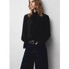 Fall and Winter New Women's Clothing Fashion Wind Long Sleeves Stand Collar Ruffle Design Shoelace Shirt Tops 77059069