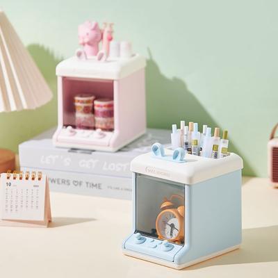 Multi Grid Penholder Table Decoraction Cartoon Brush Holder Stationery Container Drawer Organizer Storage Rack Storage Box