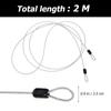 3Pcs Wire Rope 2M Braided Stainless Steel Cable Corrosion Resistant Flexible Hard Sturdy for Cable Railing Picture Hanging Crimp
