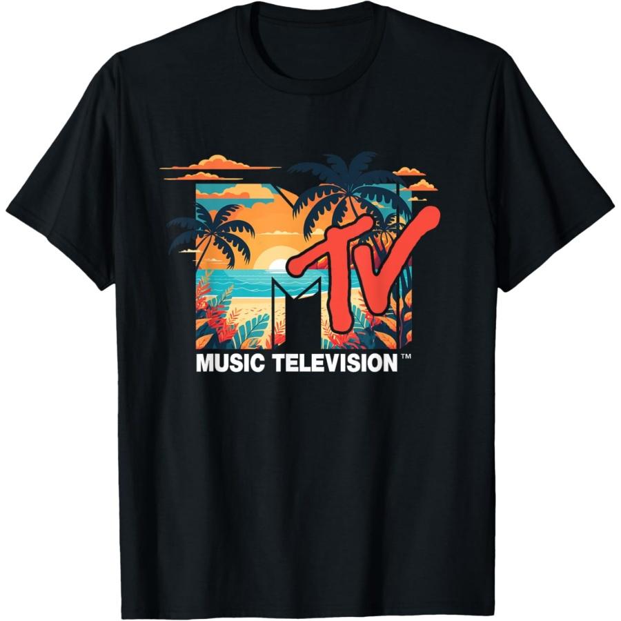 

Mademark x MTV - MTV Logo Palm Beach Summer Sunrise T-Shirt XXXXXL чорний