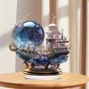 2D Flat Small Ornament Acrylic Boat Ornament with Bracket Tabletops Decorating Gifts Home Decor Living Room Decoration Vintage