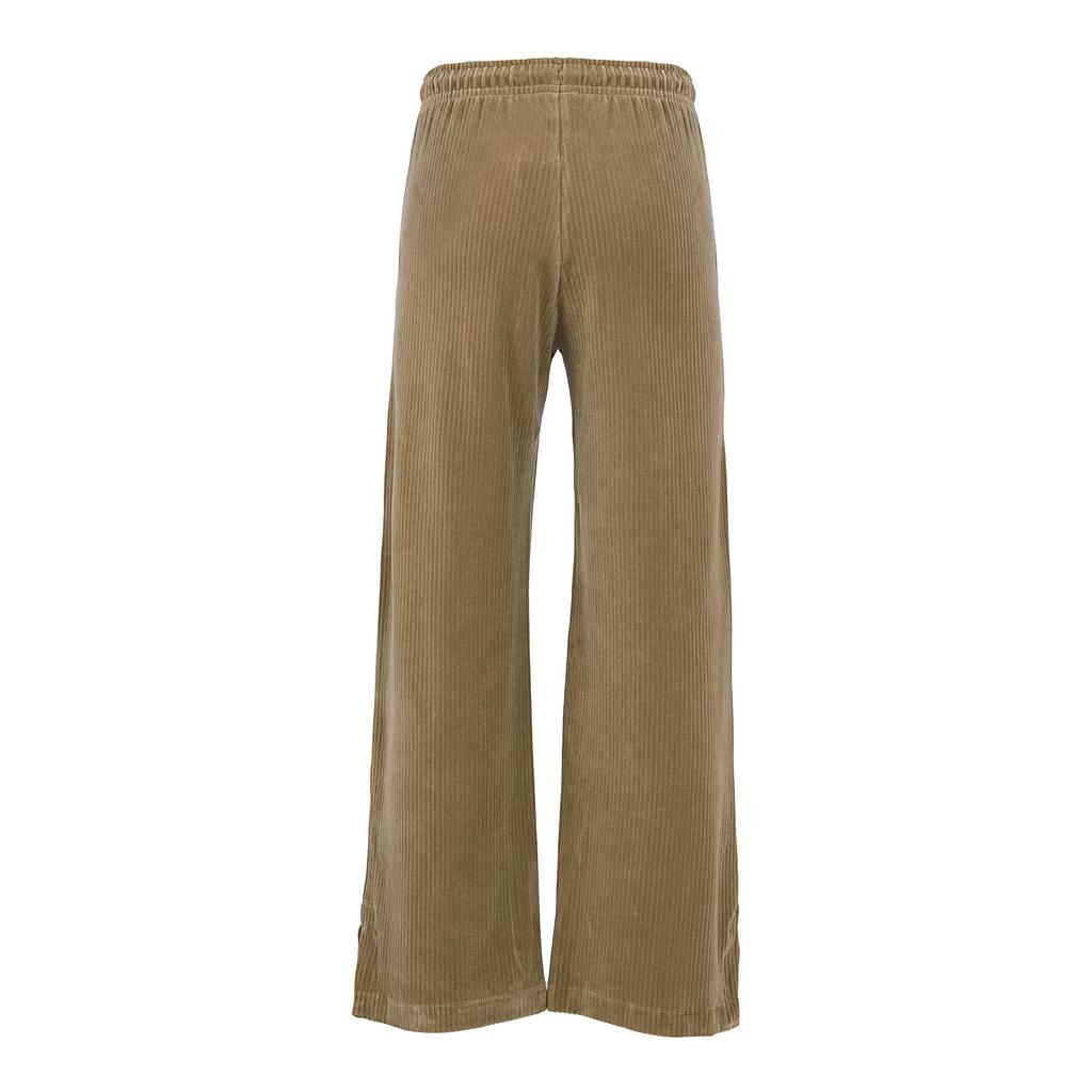 Nike Pantalon Côtelé Large à Jambes Fendues avec Logo Brodé pour Femmes Jaune Clair DQ5922-258