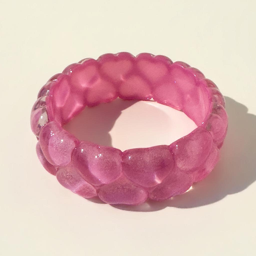 New Trendy Candy Color Resin Wide Bangle for Women Statement Acrylic Heart Round Stack Bracelets Valentine's Day Jewelry Gifts