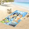 Name Custom Bluey Cartoon Print Beach Towel, Large Soft Quick Dry Towel for Beach Camping Swimming