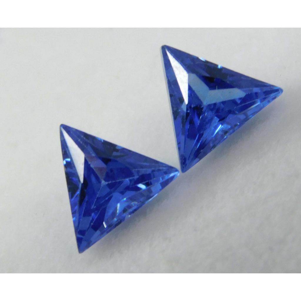 5x5 mm 2 Natural Blue Sapphire Trillion shape CERTIFIED Loose Gemstones Pair MULTTIQ111