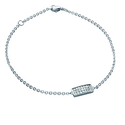 [L6660] - White 'Sissi' Silver Bracelet