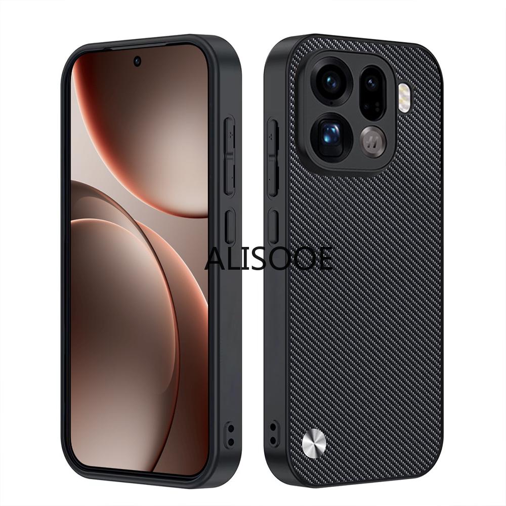 Lederhülle für OPPO Find X9 / X9 Pro Hülle Luxus Fasertextur PU-Leder Schutz Stoßfeste Abdeckung Capa