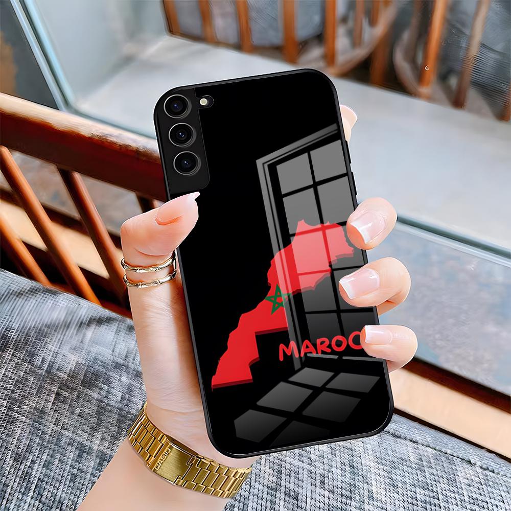 Morocco Flag Phone Case For Samsung A25 A13 A33 5G A54 A36 A35 A56 A52 A14 Shockproof Glass Cover