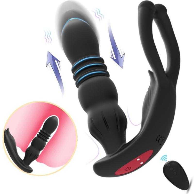 Cock Ring Prostate Vibrator Sex Toys for Men Wireless Remote Control Testicle Massage Anal Butt Plug Penis Ring Male Masturbator