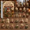 Otter Advent Calendar Otters Calendars 2026, 24 Days 2D Flat Acrylic Ornaments Christmas Miniature Animal Figures Countdown Calendar, Cute Cartoon