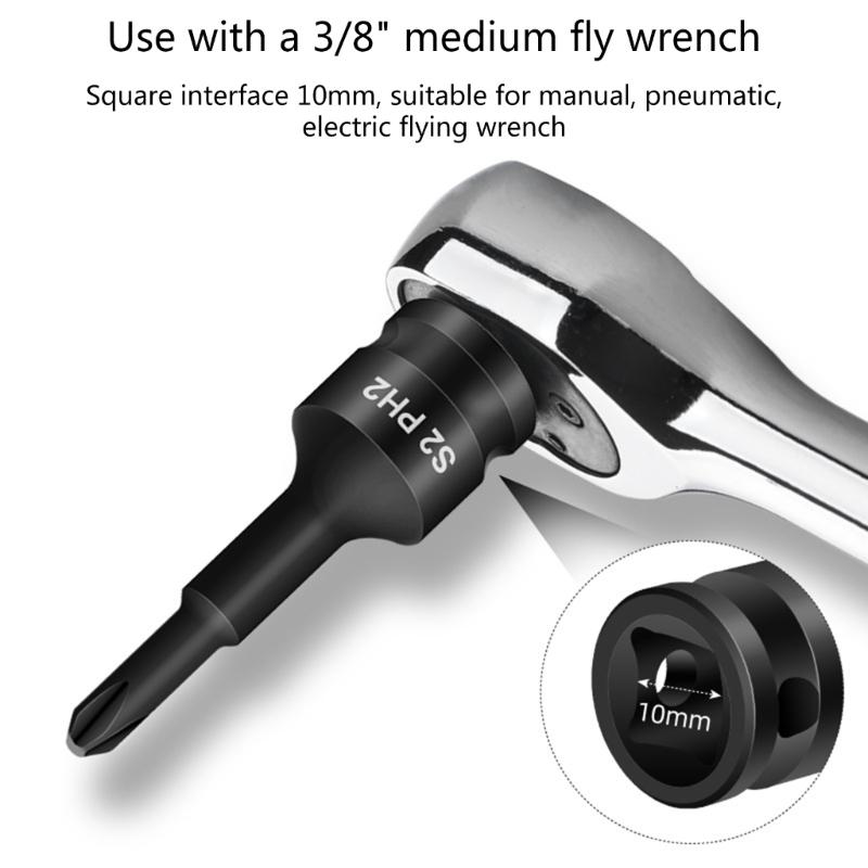 3/8'' Slotted/Cross Screwdriver Bit Sockets Sleeve Nozzles Nut Driver Set Screwdriver Set Bit Sets Tools Socket Wrench