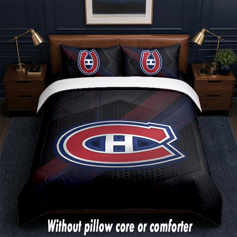 Montreal Canadiens Design Bed Bedding Set 1 Duvet Cover + 2 Pillowcases Soft Breathable Household Bed Linens