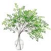 Simulation Nandina Leaves Soft Rubber Green Plants for Home and Hotel Landscaping Decorations