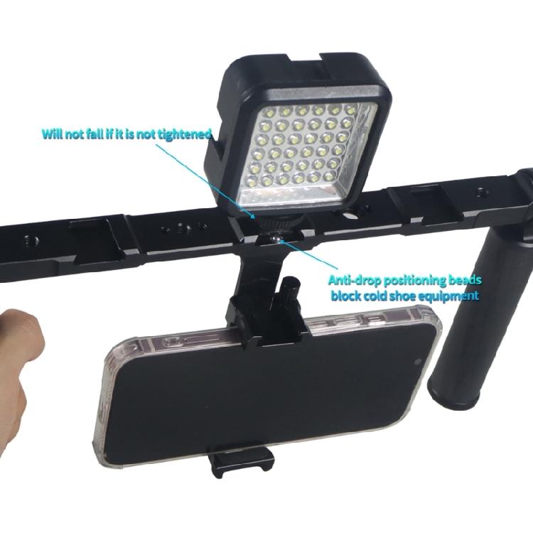 Video Cage Rig Case Carbon Fiber Hand Grip with 1/4 3/8 Thread Cold Shoe Mount