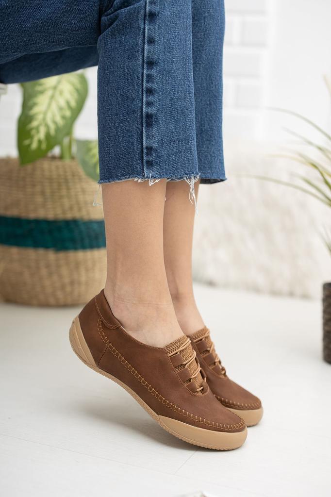 Women's Flat Shoes Orthopedic Pad Tan Denim Shoes