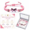 Schmetterlingsarmband Rosa Geflochten Verstellbar Karte Geschenkbox