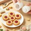 Home Baking Gadgets 2-in-1 Round Mooncake Mold, Double Ended Pastry Press with Scallop And Handheld Cookie Stamper Spiral Embossing for DIY