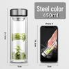 MINGHUI Double-Layer Tea Infuser Glass Bottle